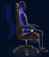 Chaise de jeu ergonomique inclinable pour ordinateur avec haut-parleur et lumière LED intégrée, pivotant à 360°, vente en gros
