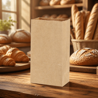 Sac en papier kraft à fond carré pour boulangerie, résistant à la graisse, de qualité alimentaire, avec impression de logo personnalisée pour café