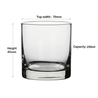 Verre à whisky personnalisé de 200 ml sans plomb, à base épaisse, style Old Fashioned, en gros pour bar, maison, restaurant