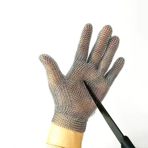 Chinese Suppliers Five Finger Metal Claw Cut Resistant Stainless Steel Chainmail Gloves