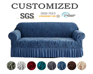 Cubierta Del sofa de la Sala de Estar penutup cho sofa slipcovers sóng biển và fanshaped Mô hình đàn hồi sofa bìa với váy - Product Image 1