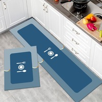 Alfombras de cocina suaves lavables de barro de diatomeas para el hogar con impresión personalizada, alfombrilla de cocina absorbente de agua, Juego de 2 piezas