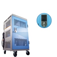 Station de charge pour ordinateur portable Chromebook ipad 30 emplacements Verrouillage électronique par clavier Armoire mobile Chariot de charge pour ordinateur 30 baies