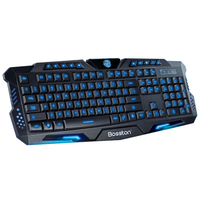Offre Spéciale clavier Pc de jeu avec 3 couleurs mélangées rétro-éclairage clavier de jeu pour Gamer RGB ordinateur portable noir