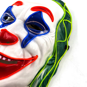 Masque <span class=keywords><strong>de</strong></span> clown <span class=keywords><strong>LED</strong></span> pour fête d'Halloween, pour cosplay, divertissement d'horreur, accessoires <span class=keywords><strong>de</strong></span> fête en silicone PVC - Product Image 3