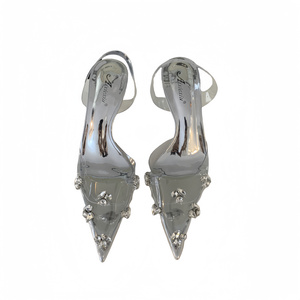 Novedad 2025: Zapatos de tacón bajo Baotou para mujer, estilo veraniego de caña alta, con tacón transparente fino que aumenta la altura y hebilla de diamantes de imitación. - Product Image 6