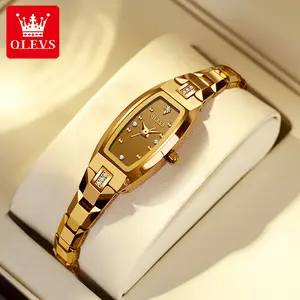 OLEVS 5501 Alloy Quartz Ladies Rose Gold Wrist Watch Waterproof 3ATM Tungsten Steel Color Women's Watch