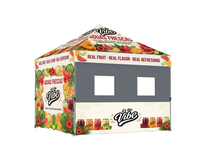 Tente de marché alimentaire personnalisée haut de gamme 10x10 pieds, gazebo respirant en maille 300D coupe-vent avec structure en aluminium