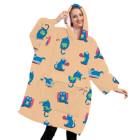 Faible MOQ, usine chinoise, sweat-shirt à capuche pour adulte, couverture à capuche, sherpa ultra doux, portable, 100% polyester, anti-boulochage