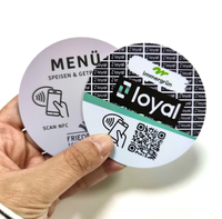 Étiquette personnalisée avec code QR, carte PVC avec menu NFC et puce NTAG215, communication RFID 13,56 MHz pour restaurant et magasin