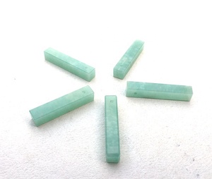 เม็ดบริโอเลตต์พลอยอเมซอนสีเขียว5ชิ้นทรงดินสอเจาะด้านข้างสำหรับทำเครื่องประดับขายส่ง - Product Image 2