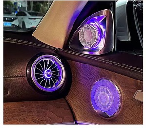 Pour Mercedes-Benz W223 W222 X253 W205 W206 W213 C/E/S/GLC Haut-parleur de porte latéral rotatif 4D flottant type aéronautique avec éclairage d'ambiance - Product Image 1