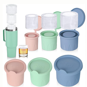 Moule à glaçons en silicone réutilisable 100 % non toxique, grand cylindre rond creux - Product Image 4