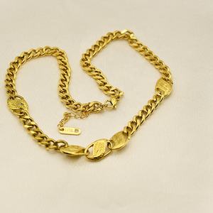 Großhandel benutzer definierte vergoldete Edelstahl Halskette lange dicke Kette rechteckigen Knopf Zirkon Charme für Hüft partys Hochzeiten - Product Image 4