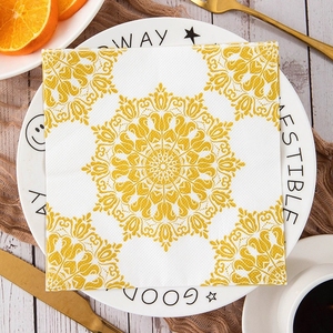 Tùy Chỉnh Dùng Một Lần 2-Ply Vàng Giấy Khăn Ăn Gấp Phong Cách Với Logo In Cho Đám Cưới Và Những Dịp Đặc Biệt Cocktail Đảng Túi - Product Image 5