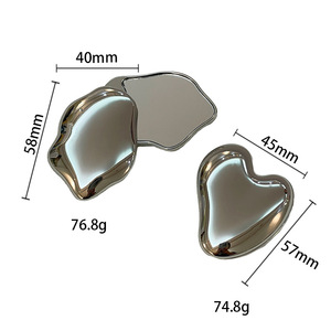 Heart Shape Zinc Alloy Pocket <b>Mirror</b> Dual Sided Magnifying Folding <b>Compact</b> Cosmetic <b>Mirror</b> Portable Travel Gift Women - Product Image 5