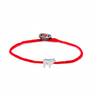 Wholesale Animal Design Rope <b>Red</b> Knitting Minimal Stylish Charm <b>Bracelet</b> Handmade Plain 925 Sterling Silver Fine Jewelry - Product Image 2