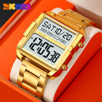 Jam Tangan Pria SKMEI 2299 30M Tahan Air, Tali Baja, Casing PC, Layar Digital, Gaya Dewasa