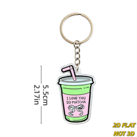Porte-clés en acrylique mignon à thème boisson au matcha, avec breloque 'I Love You so Matcha' (mot playfully punnu), pour clés, sacs et sacs à dos, accessoire ludique pour les amateurs de cuisine