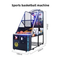 Machine de jeu d'arcade de basket-ball pliable en métal de style sportif pour adultes, à monnayeur ; Jeu de tir très populaire pour l'échauffement d'événements, exportation