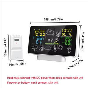 Stazione Meteo WIFI Wireless con Display per Umidità e Temperatura Interna/Esterna, Monitor Digitale per Previsioni Meteo - Product Image 2
