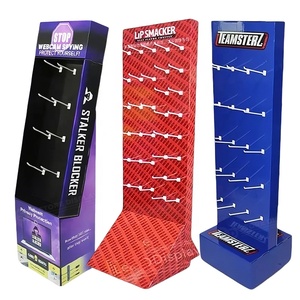 Présentoir de sol en carton ondulé double face personnalisé, pliable, avec crochets métalliques, unité autoportante pour point de vente (POS) et FSDU - Product Image 5