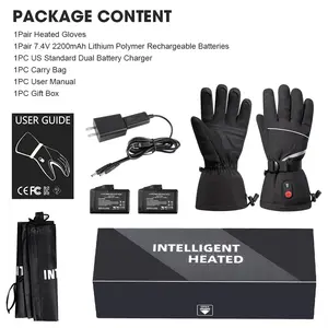 Rechargeable Heated Gloves For Motorcycles Winter Windproof Screen Heated Cycling Electric Gloves