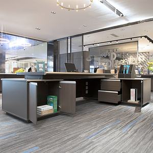 CEO Lujo Diseño de moda moderno Gestión de cables en forma de L Escritorio de oficina ejecutivo Fácil montaje con cajón de características extensible - Product Image 4