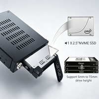 Unestech Aluminium Metal 2.5" U.2/U.3 NVMe PCIe 4.0 SSD HDD Mobile Rack Enclosure (SFF-8654 4i) Casing Server PC