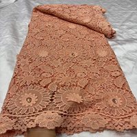 Dentelle africaine haut de gamme soluble dans l'eau, avec appliques en strass et broderies, pour robes de mariée et tenues de soirée, vente en gros