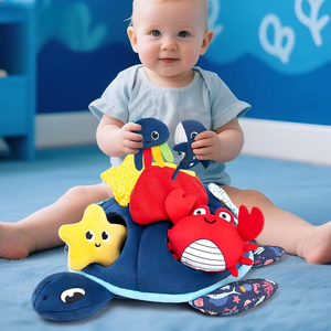 Juguete <span class=keywords><strong>de</strong></span> Peluche Interactivo Baby Peekaboo con Diseño <span class=keywords><strong>de</strong></span> Animales Marinos, Apto para Niños <span class=keywords><strong>de</strong></span> 0 a 3 Años, Juguete para el <span class=keywords><strong>Desarrollo</strong></span> <span class=keywords><strong>de</strong></span> la Coordinación Mano-Ojo - Product Image 4