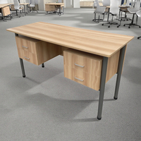 Bureau double moderne en métal pour enseignant, mobilier universitaire avec plateau en MDF pour école et bureau - Vente en gros