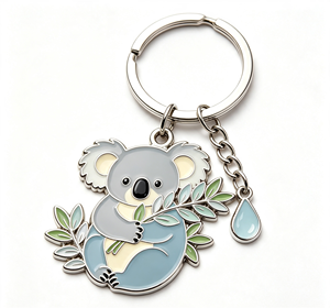Llavero de Metal Personalizado con Koala, Anillo para Llaves con Esmalte de Animales, Lindo Recuerdo de Vida Silvestre - Product Image 1