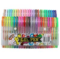 Paquete de 24 Bolígrafos de Gel de Plástico Impresos de 0.7mm con Purpurina, 24 Colores Disponibles para Uso en Oficina y Escuela, Dollar Store