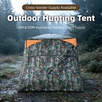 Abri de chasse camouflage personnalisable à 270 degrés, transparent, portable, imperméable, coupe-vent, tente pop-up avec panneaux d'avertissement