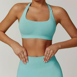 Ensemble de vêtements de <span class=keywords><strong>sport</strong></span> pour femmes, <span class=keywords><strong>soutien</strong></span>-<span class=keywords><strong>gorge</strong></span> de <span class=keywords><strong>sport</strong></span> actif croisé sexy, haut de yoga, style sans couture, vêtements de <span class=keywords><strong>sport</strong></span> de fitness - Product Image 3