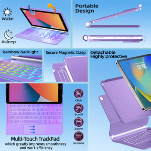 Nouveau Folio magnétique tablette clavier couverture pour <span class=keywords><strong>iPad</strong></span> Air 3 10.5 10.2 7e 8e 9e génération 2019 2020 <span class=keywords><strong>2021</strong></span> magique clavier étui - Product Image 5