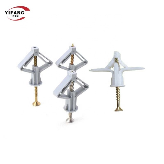 YIFANG YF-PWA3030 Plaster Board Butterfly Plug Expansion Anchor Screws Drywall PE/Nylon Material TiCN Finish 20-30KG Capacity M4