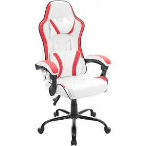 PVC couro Venda quente Design Gaming Chair Cadeira do escritório ergonômico vermelho ajustar altura silla gaming personalizado ligado braço