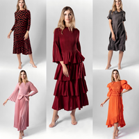 Miyake noir Robe de créateur femmes luxe plissé Vestidos Mujer décontracté élégant Robe à manches longues robes modestes pour l'église ODM