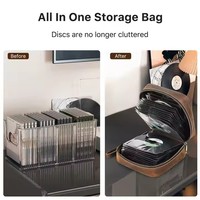 Cuir Crazy Horse personnalisé pour sac CD Boîte de rangement DVD 56 disques pour voyage VCD