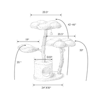 Structure d'escalade pour chat en bois, design 'Maison dans les arbres', avec pot de fleurs, tapis de couchage et poteau en sisal massif, pour intérieur