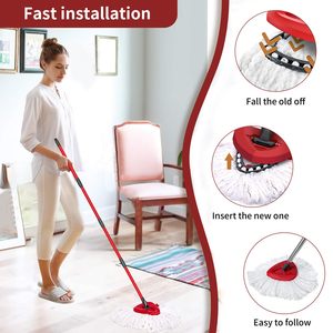 5 Pack O-Cedar EasyWring <b>Mop</b> <b>Head</b> Refills <b>Microfiber</b> Spin <b>Mop</b> Replacement Pads for Deep Cleaning Washable & Absorbent - Product Image 4