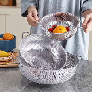 Kolları ile dayanıklı paslanmaz çelik kevgir seti mutfak erişte meyve sebze süzgeç süzgeç ve süzgeçler - Product Image 2