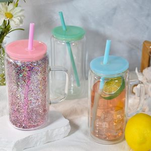 Bicchieri a Forma di Sfera di Neve in Plastica da 16oz e 20oz con Manico, Coperchio e Cannuccia, Antigoccia, Senza BPA, per Bambini - Product Image 6