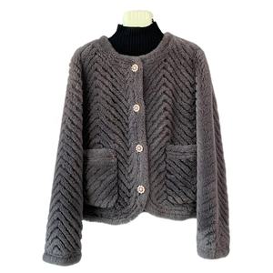Abrigos cálidos cortos de piel de lana de cordero para mujer, chaqueta de abrigo <span class=keywords><strong>juvenil</strong></span> de oveja para mujer - Product Image 1