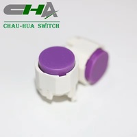 Interrupteur à bouton-poussoir CHA C3002A-C1WP blanc à passage direct avec capuchon violet
