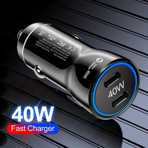 Encendedor de Cigarrillos para Auto de 40w con Logotipo Personalizado, <span class=keywords><strong>Cargador</strong></span> de Auto con Carga Rápida USB-<span class=keywords><strong>C</strong></span> PD, Adaptador de <span class=keywords><strong>Cargador</strong></span> de Auto con <span class=keywords><strong>Entrada</strong></span> de 24v, <span class=keywords><strong>Cargador</strong></span> de Auto Doble Tipo <span class=keywords><strong>C</strong></span>, Agregar Logotipo - Product Image 4