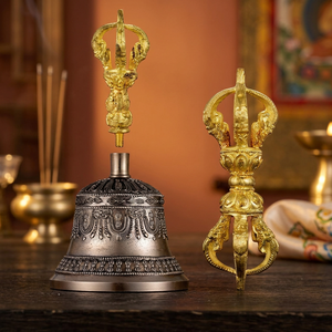 Campana Budista de Bronce Antiguo Hecha a Mano, para Meditación, Sanación, Yoga, Regalo, Recuerdo de Nepal - Product Image 3
