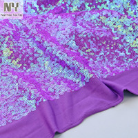 Nanyee Textile Chevauchement Broadway Irisé Extensible Lavande Lilas 3mm Tissu à Paillettes